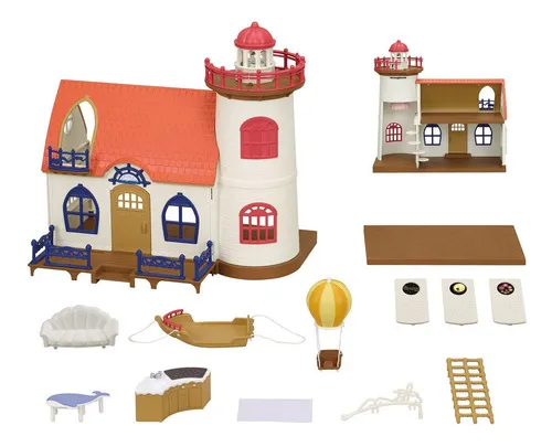 Sylvanian Families Casa Con Faro De Luz Accesorios Juguete ® Color Rojo