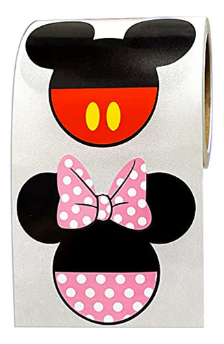 Pegatinas De Cabeza De Minnie Mouse Rosas Y Pegatinas De Mic