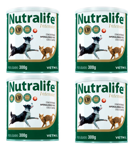 Kit 4 Nutralife Intesiv 300g Suplemento Para Cães E Gatos