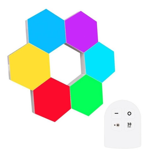 Pack X6 Lampara Táctil Hexagonal Led Decoración Hogar