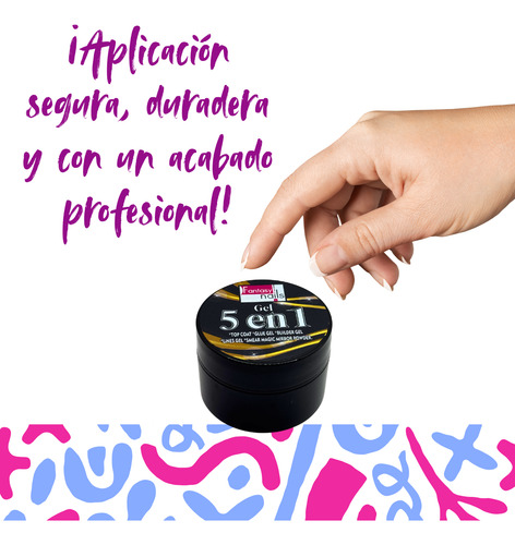 Gel 5 En 1 Fantasy Nails Base, Constructor Top Coat Magic