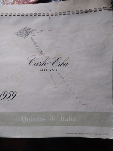 Almanaque De Colección 1959 Carlo Erba Milano - Quintas De I