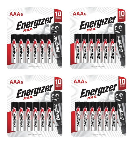 Pilha Alcalina Aaa Palito Energizer Max - Leve 24 Pague 18