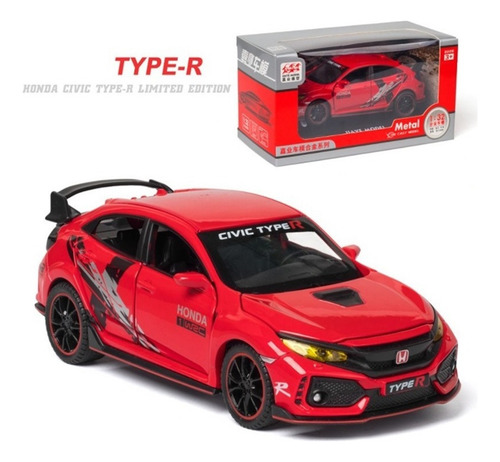 Honda Civic Type-r Miniatura Metal Autos Adornos Coleccion