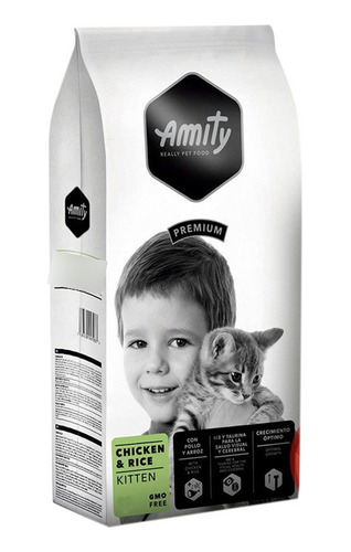 Amity Premium Pollo Y Arroz Para gatitos 10kg