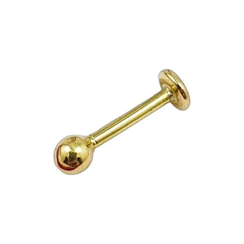 Piercing Labio Oro 18 Kt Para Mujer Hombre Bolita Lisa