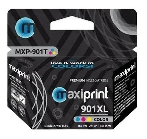 Cartucho Maxiprint Mxp-901t Compatible Hp 901xl  Mi