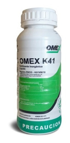 Imagen 1 de 3 de Omex K41 Fertilizante Foliar Potasio Magnesio Y Azufre 1 Lt