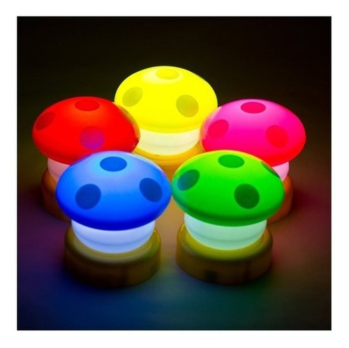 Veladora Hongo Lampara Niños Led