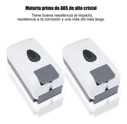 Imagen 6 de 7 de Dispensador De Jabón 1000 Ml De Pared Para Gel Desinfectante