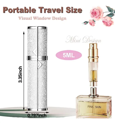 Botella De Perfume En Aerosol De Viaje Recargable, 5 Ml, Pie