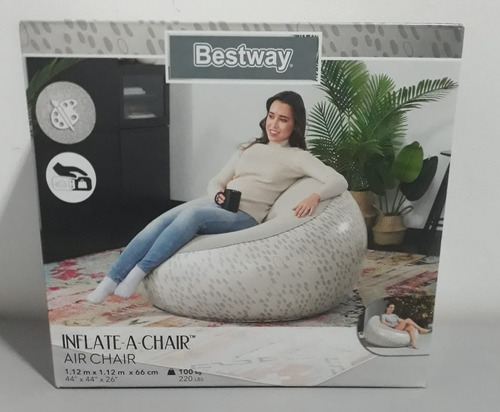 Imagen 6 de 8 de Sillon Puff Inflable Sofa Individual Colchon Bestway 75052
