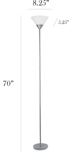 Lámpara De Pie Torchiere Simple Designs Lf1011-slv Plata 1