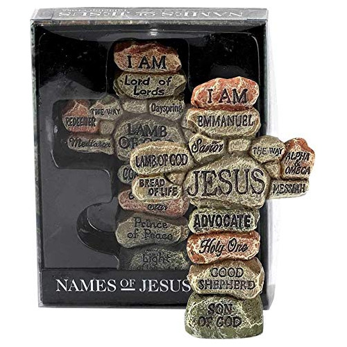 Piedras Nombres De Jesús De 5 Pulgadas, Cruz Decorativ...