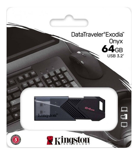 Kingston Pendrive 64gb Datatraveler Exodia Onyx Negro Usb 3.