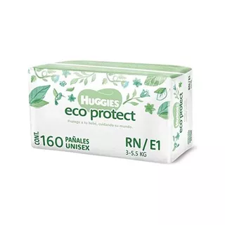 Pañales Huggies Eco Protect Bebe Etapa 1 Rn 160 Pz 3.5-5.5kg