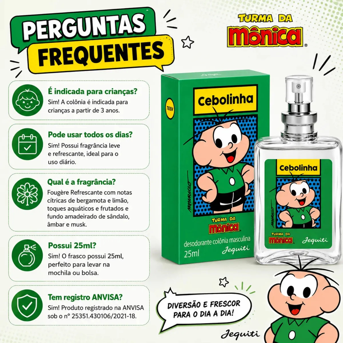 Jequiti Colônia Turma Da Mônica Cebolinha 25mL — miniatura 7