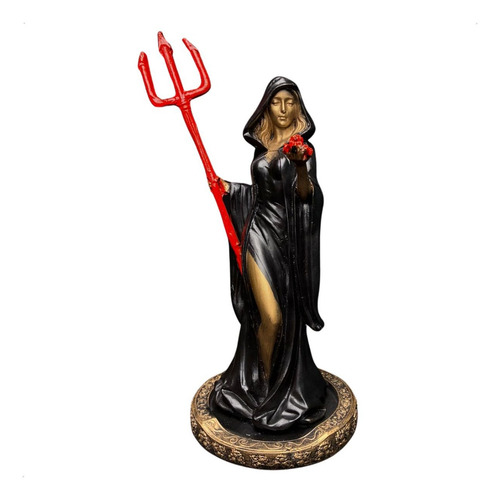 Imagem Pomba Gira Capuz (d) (p) 25 Cm - Umbanda Candomblé Cor Dourado