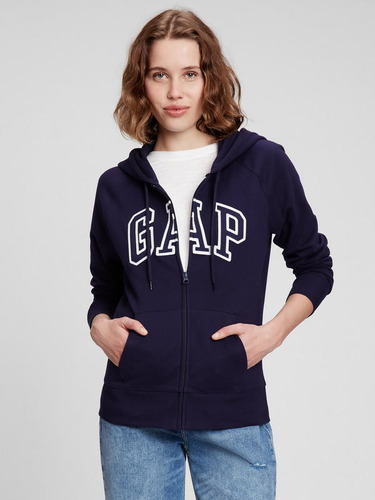 Polerón Mujer Logo Clásico Azul Gap