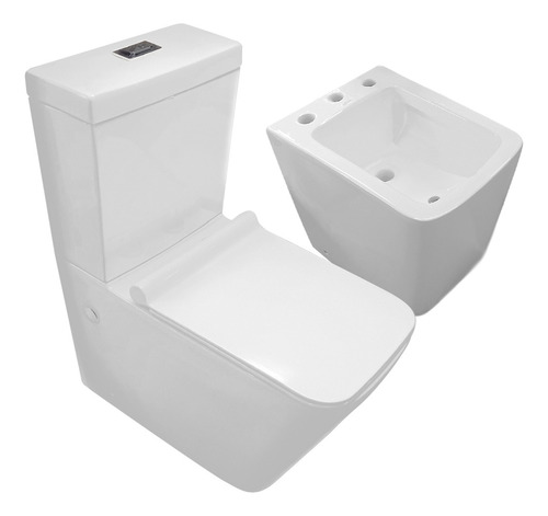 Combo Inodoro Largo Deposito Bidet 3 Agujeros Prunus Retama