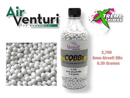 2700 Bbs Air Venturi .30g 6mm Airsoft Aeg Co2 Resorte Xtremc