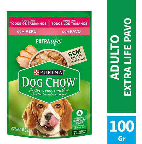 Dog Chow Pouch Adulto Pavo 15 X 100 Grs