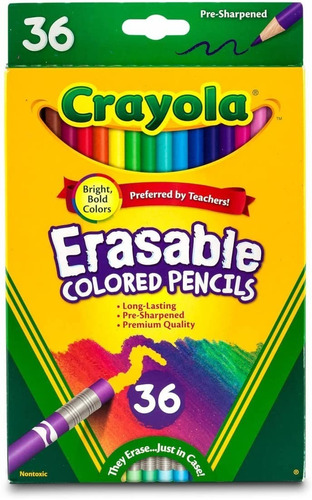 Lapices De Colores Borrables Crayola 36pz No Toxico