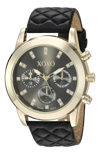 Accutime Xoxo Reloj Negro De Cuarzo Analógico Para Mujer Xo3