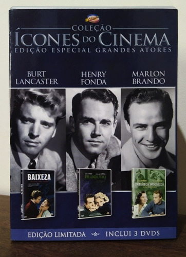 Box Ícones Do Cinema Marlon Brando, Lancaster & Ford 3 Dvds