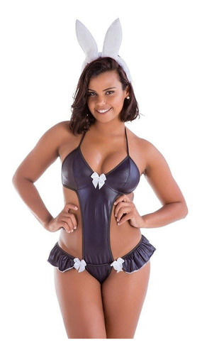 Imagem 1 de 2 de Kit Fantasia Coelha Body Amareto