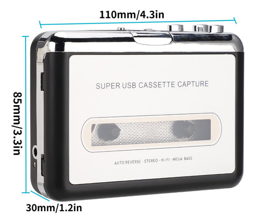 Usb Cassette Player Cinta Portátil Convertir Cinta De Reprod
