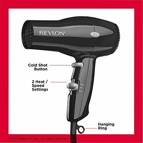 Imagen 4 de 10 de Revlon 1875w Ligero + Compacto Secador De Pelo De Viaje, Neg