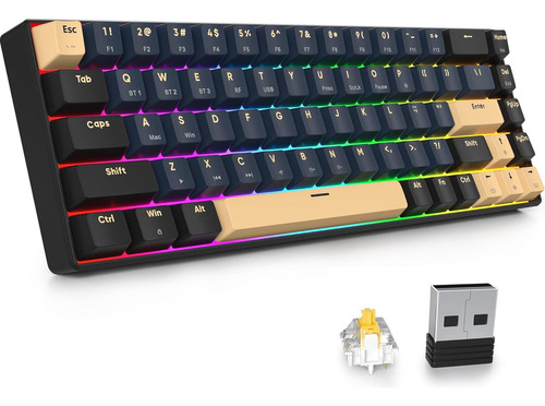 Gt68 Teclado Mecánico Inalámbrico 65% Para Juegos, 60% Rgb I