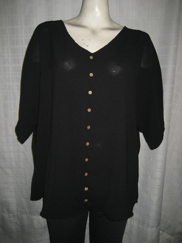 Camisola De Crepe Cuello V 10 Botones Cod.samanta T. Grandes