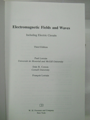 Campos Y Ondas Electromagneticos Lorrain Corson 3a Ed