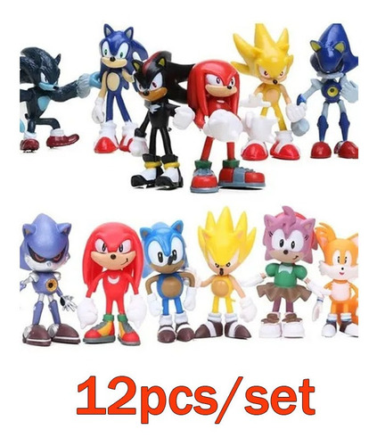 12 Piezas Miniatura De Figuras De Acción De Sonic Boom B