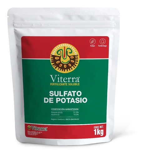 Sulfato De Potasio Fertilizante Soluble Viterra 1 Kg