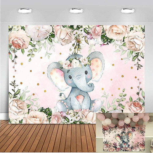 Mocsicka Elephant Baby Shower Backdrop 7x5ft Lindo Elefante 