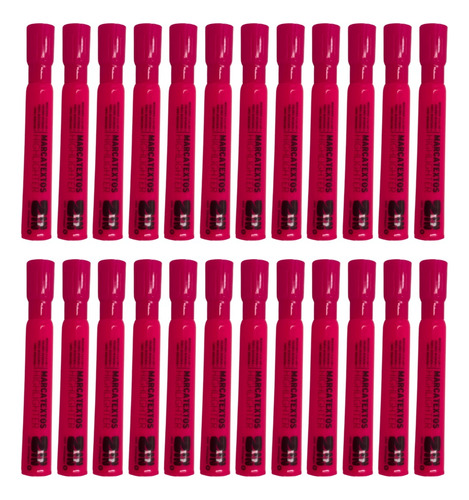12 Marcatextos Rosa Resaltador Punta Cincel Tipo Sharpie
