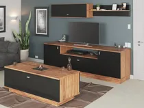 Comprar Combo Mesa Tv Con Repisa + Mesa Ratona Living Completo 