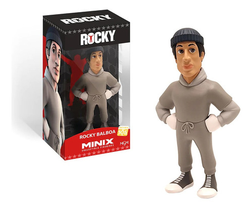 Minix Rocky Balboa Ropa Gris 10cm Figura Muñeco Juguete