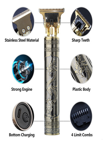 Rasuradora Para Hombre Elecetrico Acero Inoxidable Dragon
