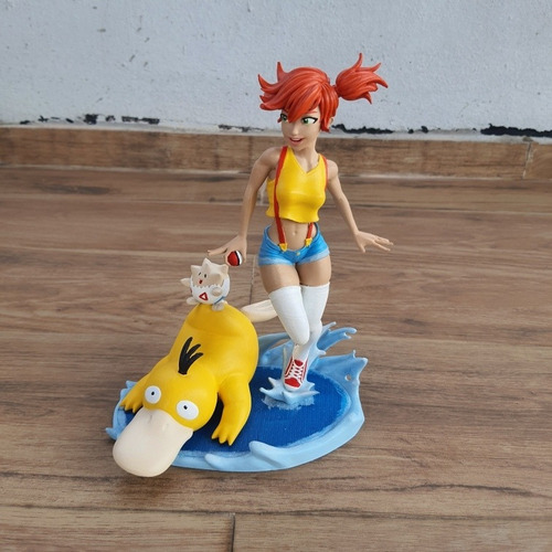 Miniatura Boneco Pokémon Misty Psyduck Togepi