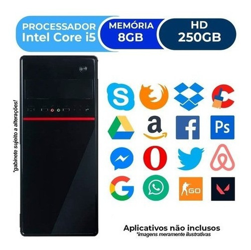 Pc Cpu Nova Intel Core I5 8gb Hd 250gb Wifi Hdmi Promoção