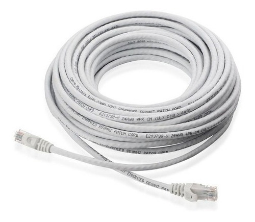 Cable Red Internet Cat6 Rj45 80 Metros Lan Blanco Factura