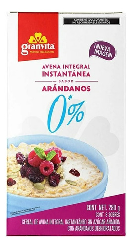 5 Pzas Avena Integral Granvita Integral Sabor Arándanos 8 So