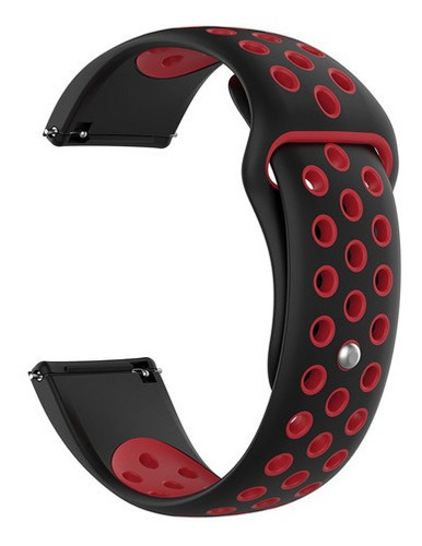 Malla Reloj Agujeros Smart Watch 20mm Silicona Gtr Xiaomi Ancho 20 mm Color Negro/Rojo