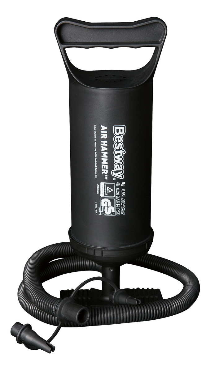 Inflador manual portátil Bestway 62002 para camping color negro 10psi