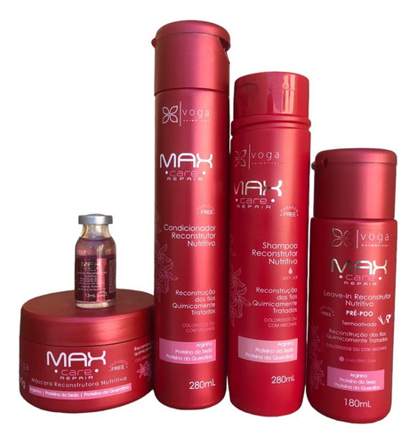 Kit Shampoo Cond Mascara Leave-in Ampola Nutritivo Voga