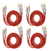 Comprar Kit 4 Cabo Rca 1 Metro Cabos De 1m 1 M Blindado 5mm Prime Dupla Blindagem Conectores Banhados A Ouro Som Vídeo Módulo